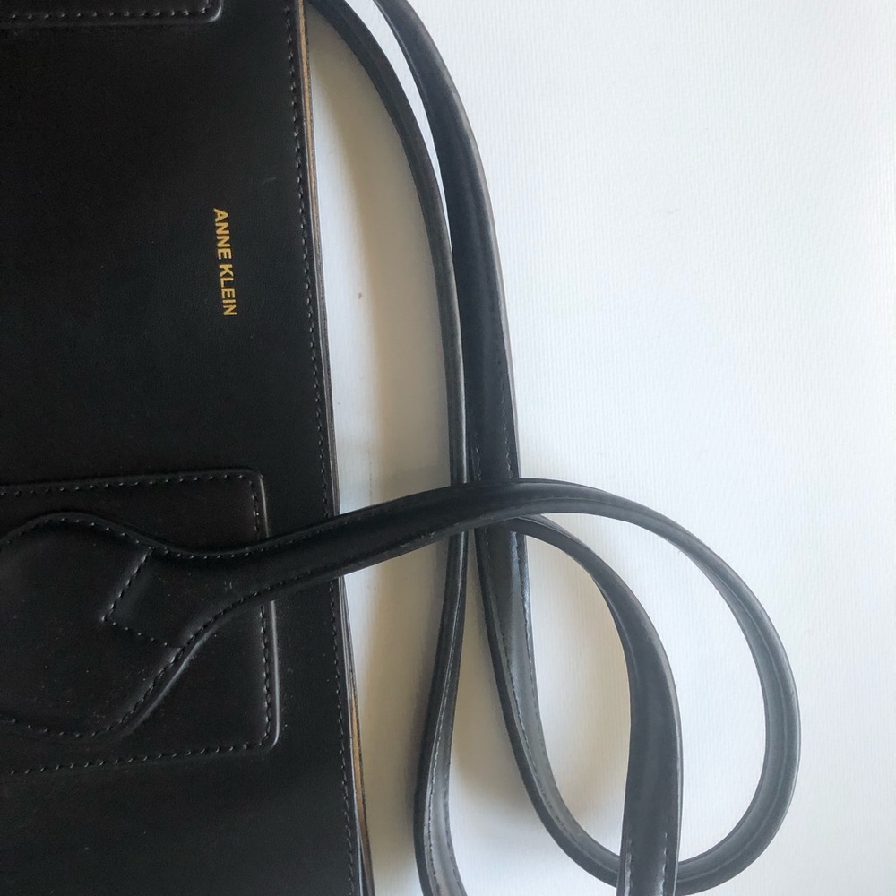 Anne Klein Black Smooth Tote with Double Handles - Picture 5 of 15